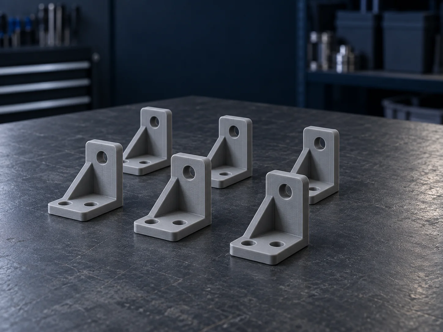 Manufactured parts in a workshop